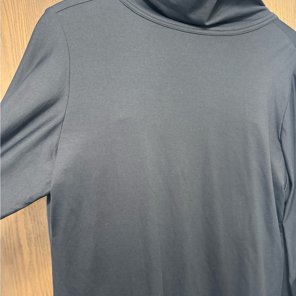 Size 14 or 16 women’s black extra long sleeve sweater Black zipup collar jacket - Picture 9 of 10
